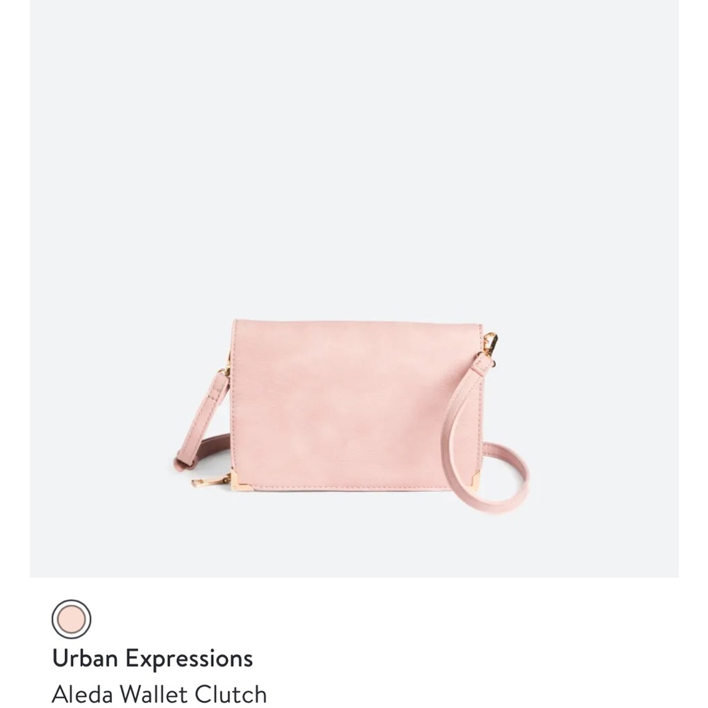 NWT Urban Expressions Blush Aleda Wallet Clutch/Crossbody with dust cover.